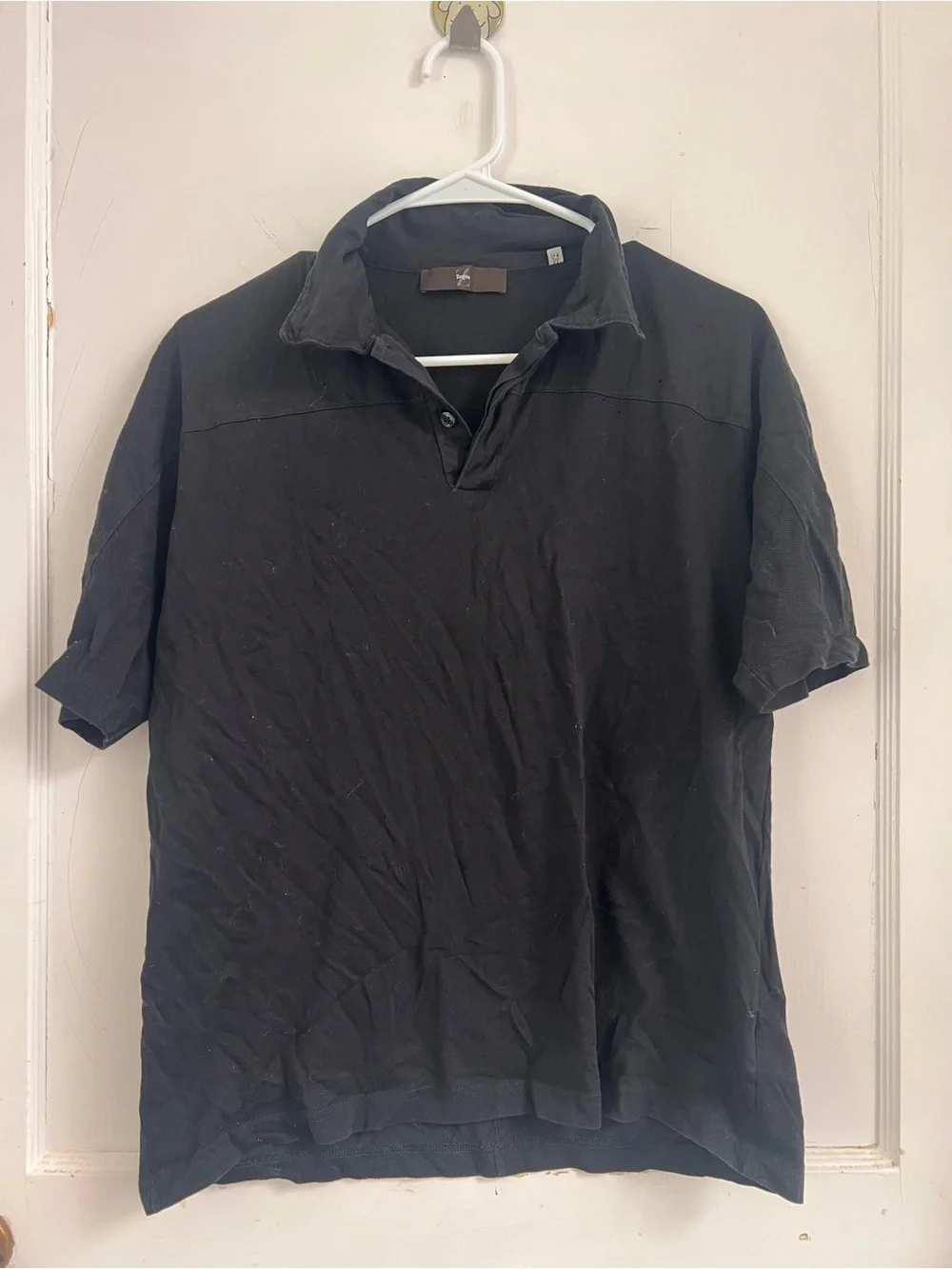 Zegna Black Cotton Short Sleeve Polo $568 Size XL